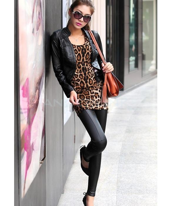 unknown New Women Fashion Synthetic Leather Legging Stretch Skinny Leggings Tights Casual Pants
