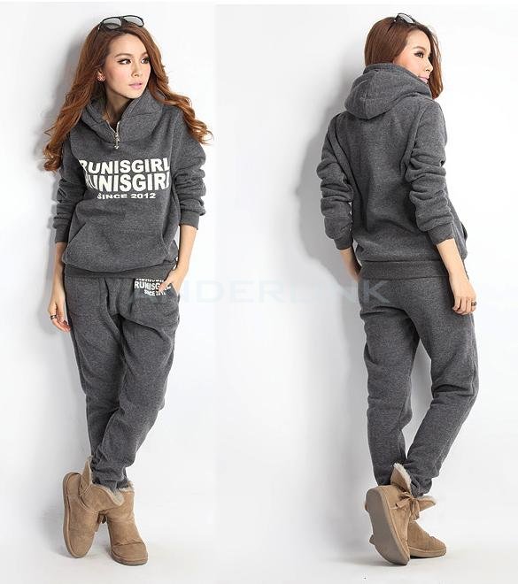 New Women Autumn Stylish hoodies Suit Thickening Leisure Sports Hoodie Hoody + Pant + Vest 3pcs sets