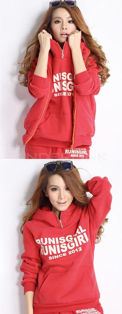 New Women Autumn Stylish hoodies Suit Thickening Leisure Sports Hoodie Hoody + Pant + Vest 3pcs sets