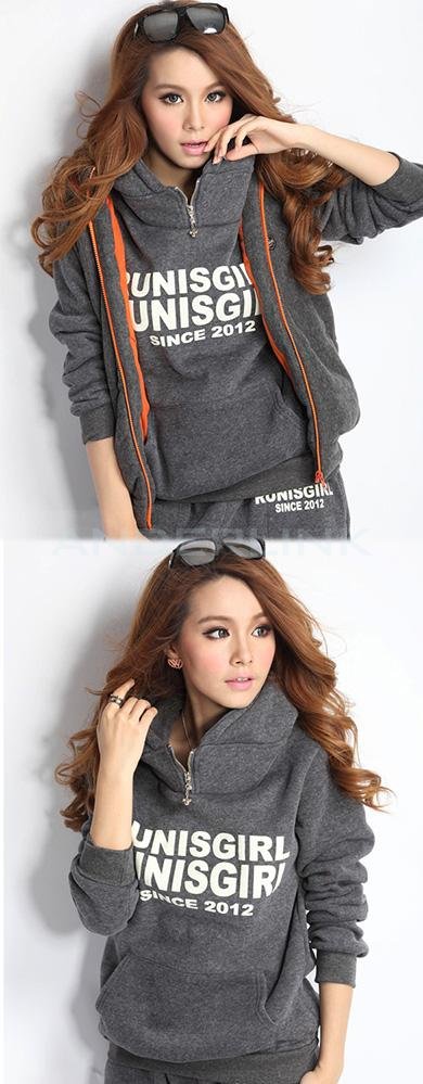 New Women Autumn Stylish hoodies Suit Thickening Leisure Sports Hoodie Hoody + Pant + Vest 3pcs sets