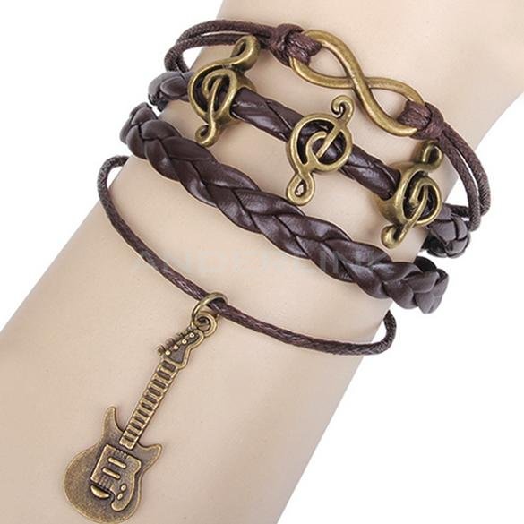 unknown Fashion Infinity Alloy Anchor Rudder Leather Friendship Love Couple Charm Bracelet