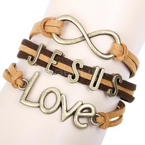 unknown Fashion Infinity Alloy Anchor Rudder Leather Friendship Love Couple Charm Bracelet