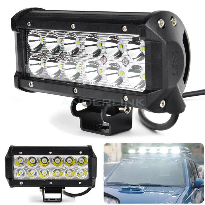 unknown New High Quality 7 Inch 36W 12 LEDs Super Bright Cree LED Work Light Bar 2520LM Spot Beam Cars TRUCK BOAT 4WD 4x4 Off Road Lamp Bulbs 50000H