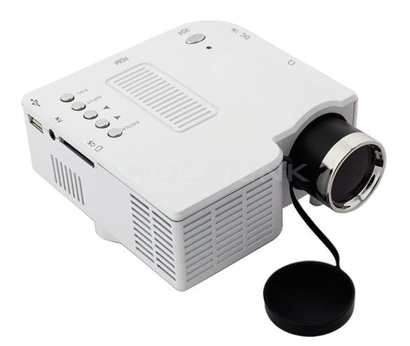 unknown Hot Sell New Portable HD Mini Multimedia LED Projector For Home Theater PC Computer PC TV Game Displayer White Input VGA/AV/USB/SD HDMI White