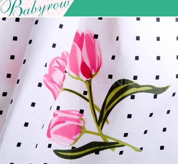 Baby Girl's Kids Dresses Floral Princess Clothing With Ribbon Bow Elegant Children Dress