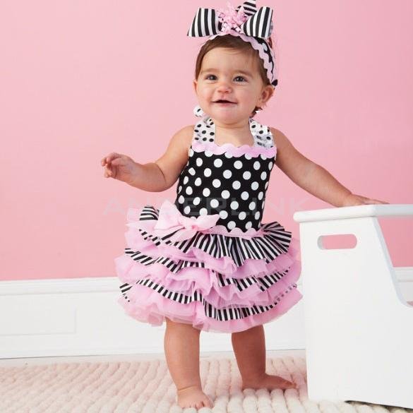 unknown New Pink Ruffle Sundress Fashion Baby Dress Baby Clothes 3 sizes