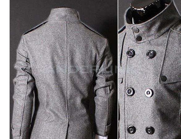 Men Trench coat Jacket Double Pea Breasted Overcoat Topcoat Tops Trenchcoat