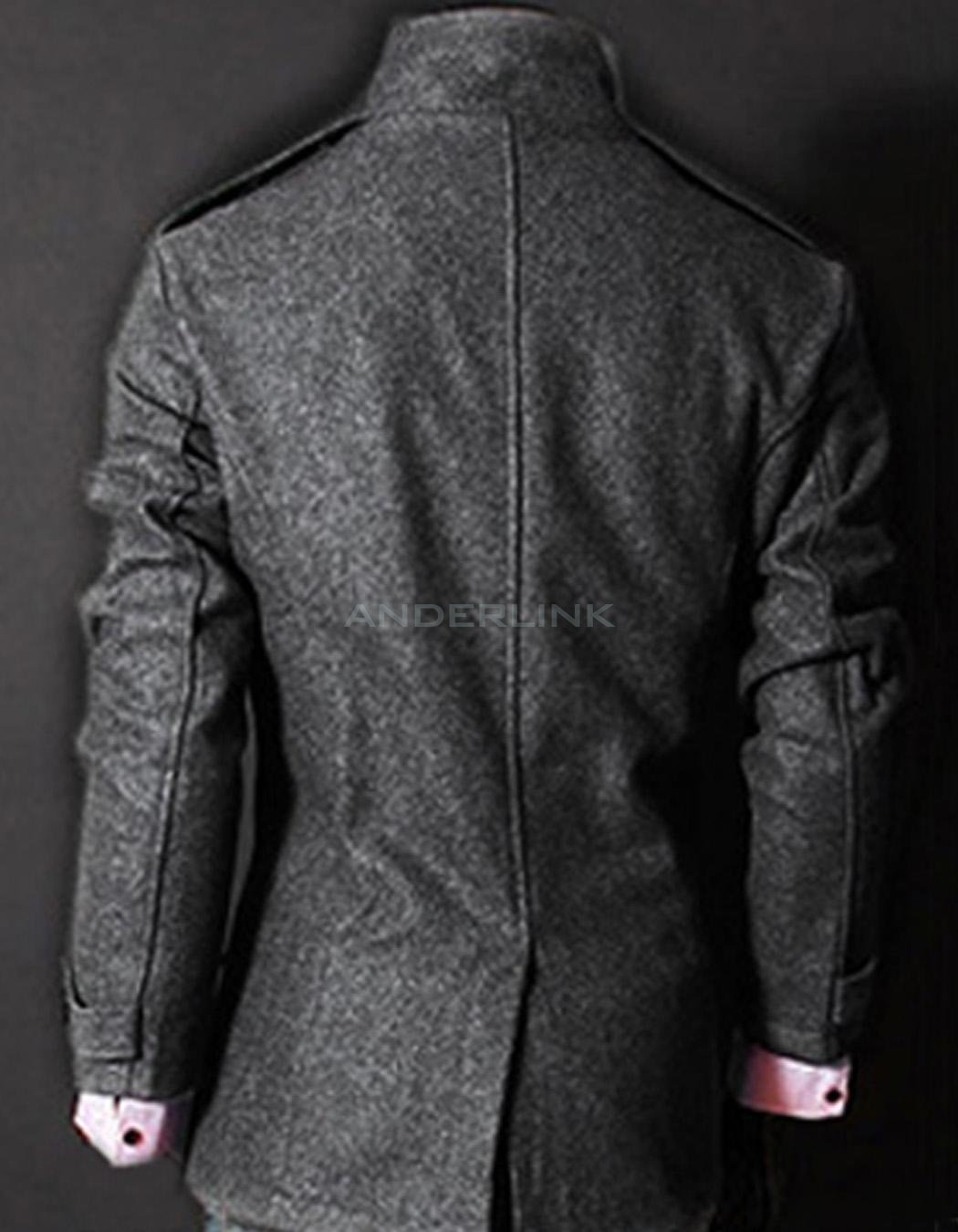 Men Trench coat Jacket Double Pea Breasted Overcoat Topcoat Tops Trenchcoat