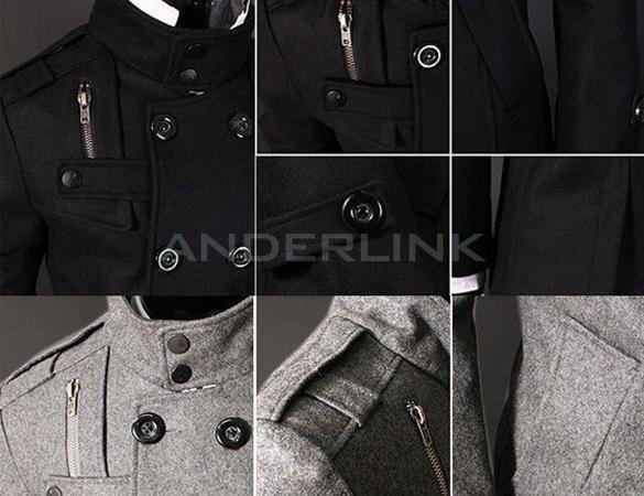 Men Trench coat Jacket Double Pea Breasted Overcoat Topcoat Tops Trenchcoat