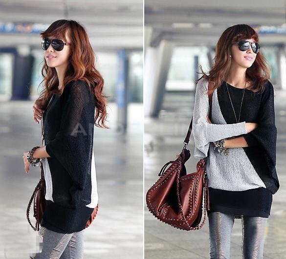 unknown New Women's Loose Batwing Long Sleeve T-Shirt Pullover Tunic Tops Blouse Shirt