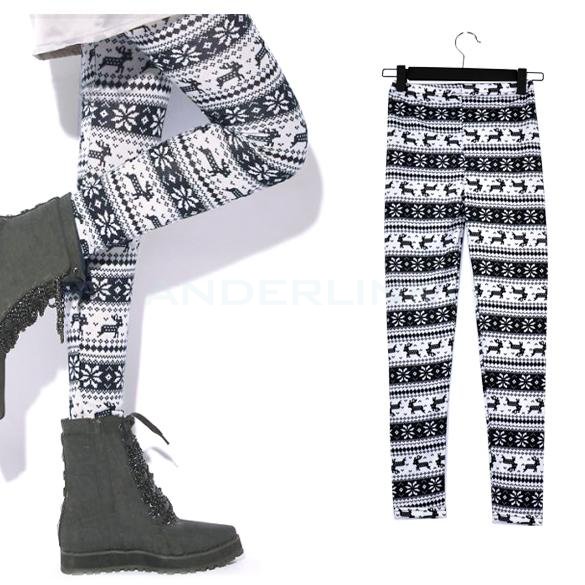 Fashion Women's Lady Snowflakes Leggings Tights Pants