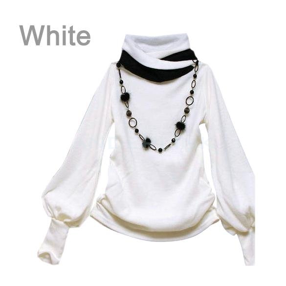 unknown New Fashion Ladies Women's Lantern Sleeve Long-sleeved T-shirts Four Colors