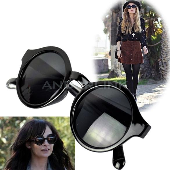 unknown New Super Trendy Retro Round Frame Sunglasses Eyewear UV 400 Unisex Plate Frames