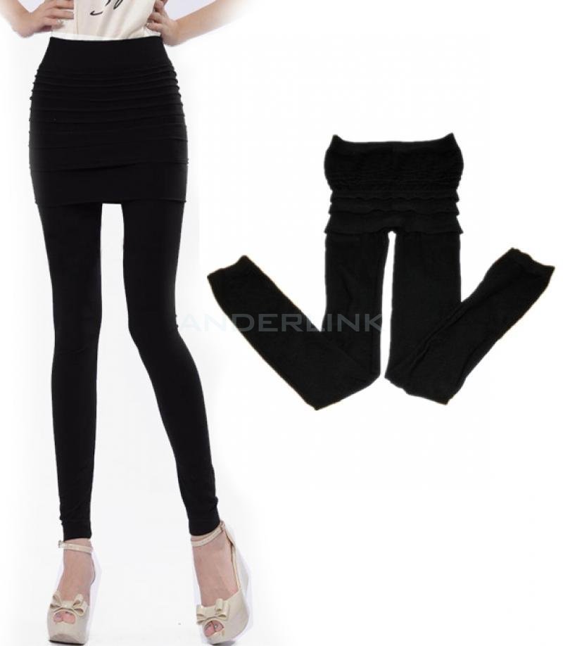 unknown New Women Nylon Full Skirt Footless Stretch Seamless Pants Legging Tights
