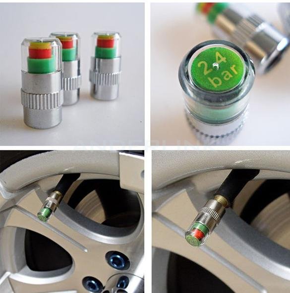 unknown Hot 4pcs Car Auto Tire Pressure Monitor Valve Stem Caps Indicator 2.4