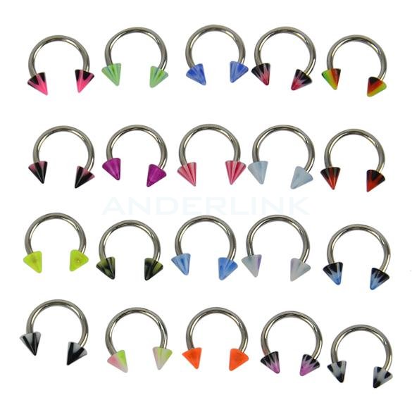 unknown 20PCS Mix MultiColor Nose Ring Hoop Studs Rings Stainless Steel Ring