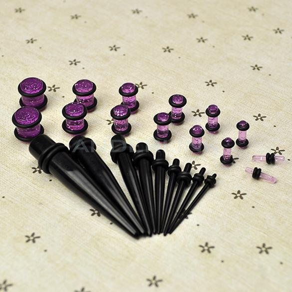 unknown 23 Pc Ear Taper+ PLUG Kit 14G-00G 1.6mm-10mm Gauges Expander Set Stretchers