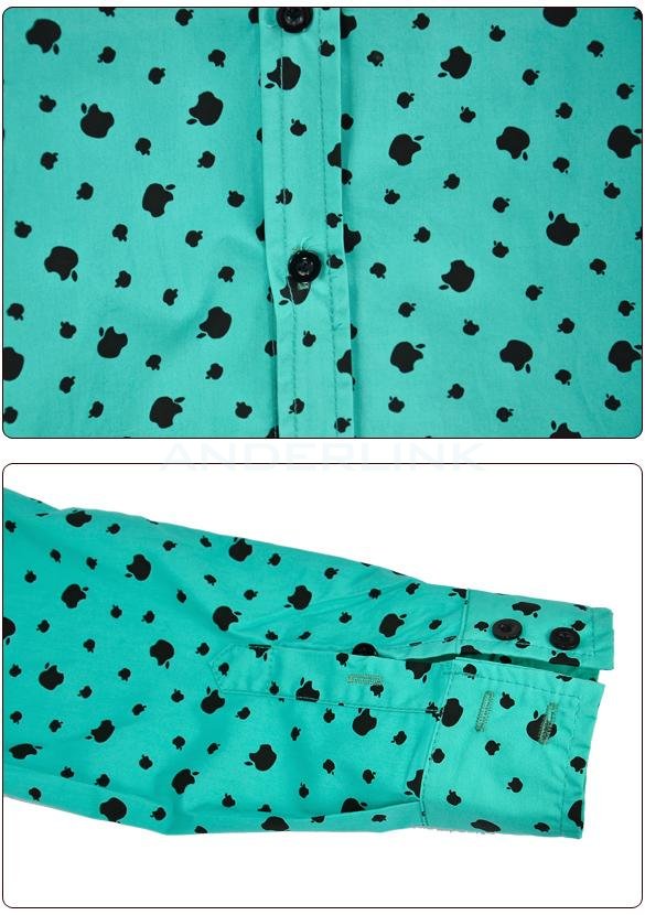 Fashion Men"s Casual Slim Fit Printing Design Long Sleeve Shirts 3Colors 4Size