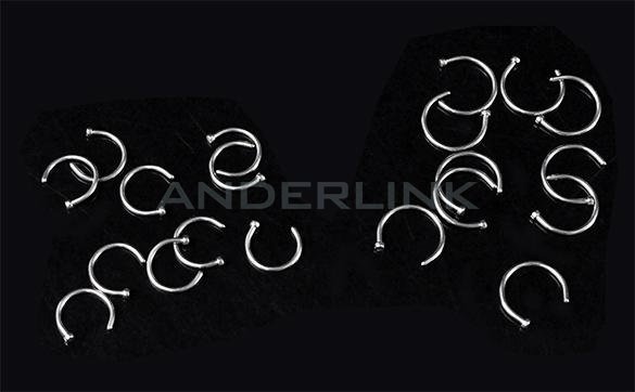 unknown 10PCS Nose Nose Ring Surgical Steel Hoop 18g 5/16