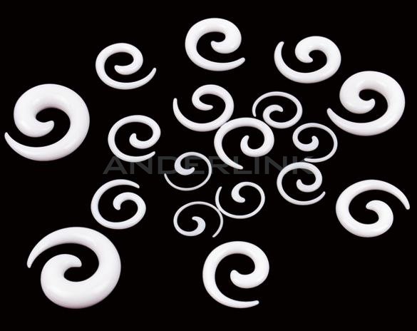 unknown Unisex 18PCS Ear Spiral Tapers False Snail Shape Set/ Lot Black/ White