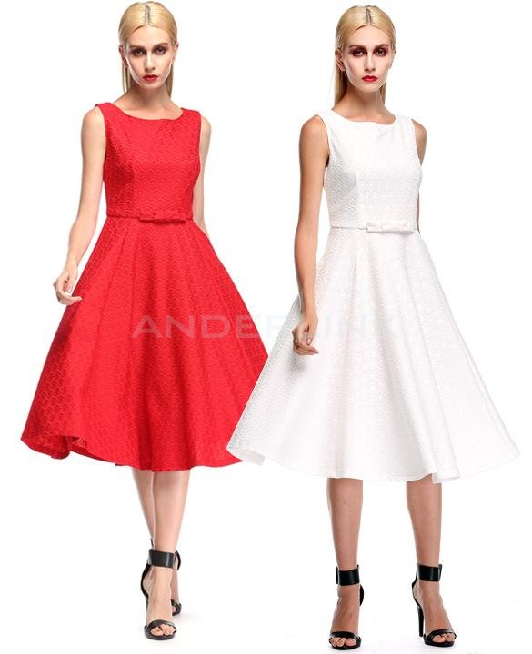 Stylish Lady Women's Sexy Sleeveless O-neck Lace Slim Prom Party Cocktail Swing Dress