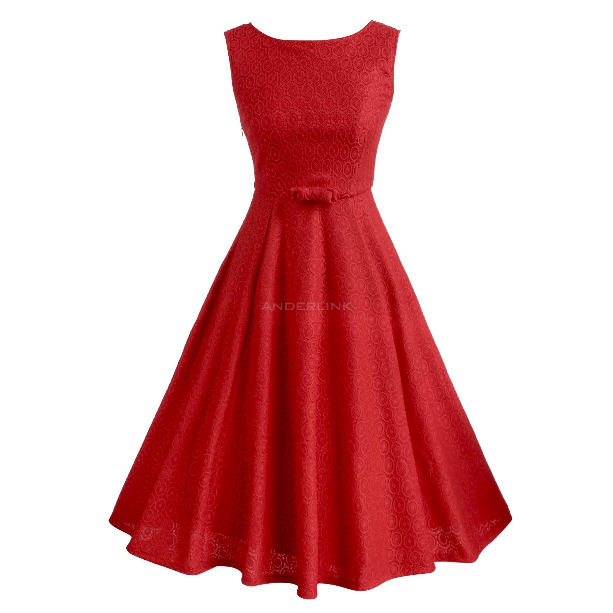 Stylish Lady Women's Sexy Sleeveless O-neck Lace Slim Prom Party Cocktail Swing Dress