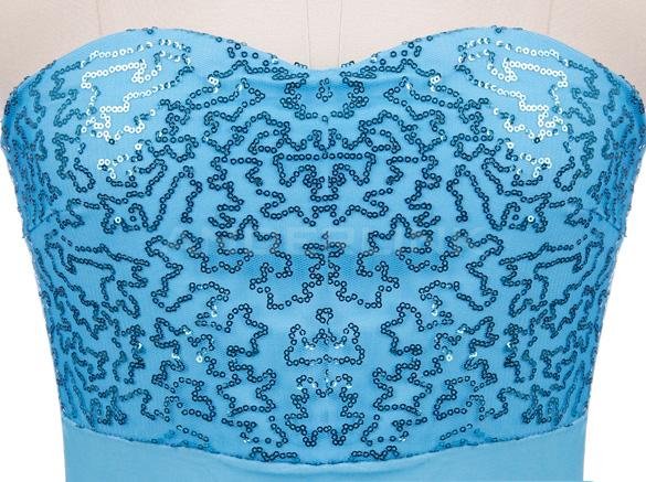 Stylish Lady Sexy Women's Strapless Sequin Layer Irregular Party Cocktail Fancy Bodycon Dress