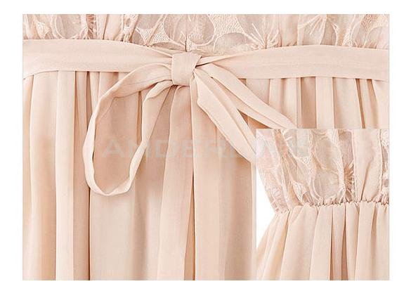 Stylish Lady Women's O-Neck Sleeveless Sundress Patchwork Party Cocktail Chiffon Long Dress