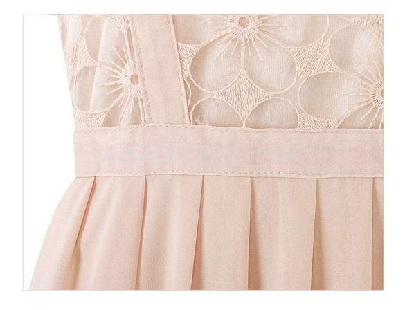 Stylish Lady Women's O-Neck Sleeveless Sundress Patchwork Party Cocktail Chiffon Long Dress