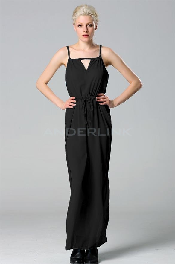 unknown Fashion Lady Sexy Women's Chiffon Halter Off-shoulder Hollow Out Maxi Long Beach Dress Gown