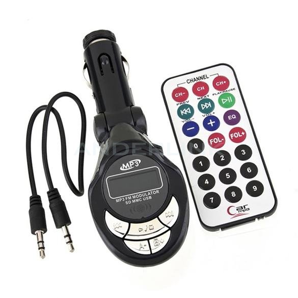 unknown Quantum Car Kit Digital Wireless FM Transmitter MP3 Player+ Remote Control SD USB/AUX 3.5mm Input