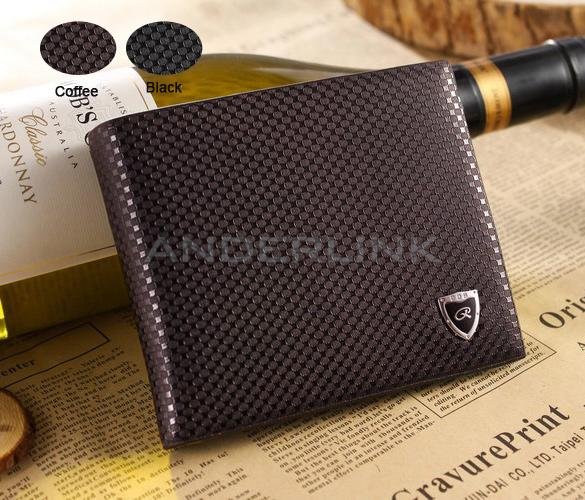 unknown New Men's Boys' Classic Fashion Dot Pattern Leather Pockets Credit/ID Cards Holder Purse Wallet