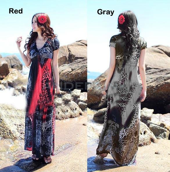 Women's V-neck High Waist Maxi Long Dress