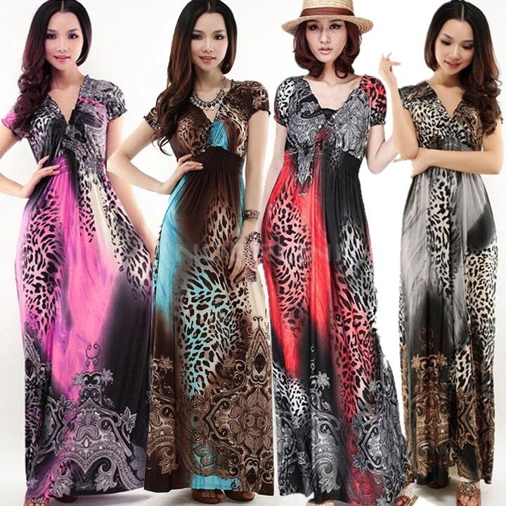 Women's V-neck High Waist Maxi Long Dress