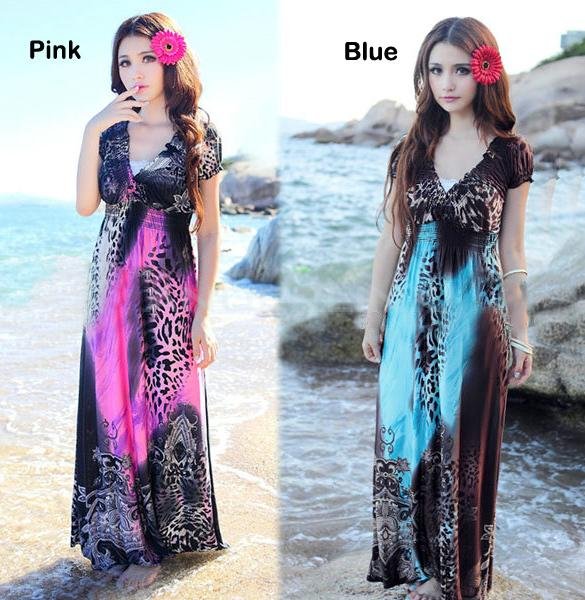 Women's V-neck High Waist Maxi Long Dress