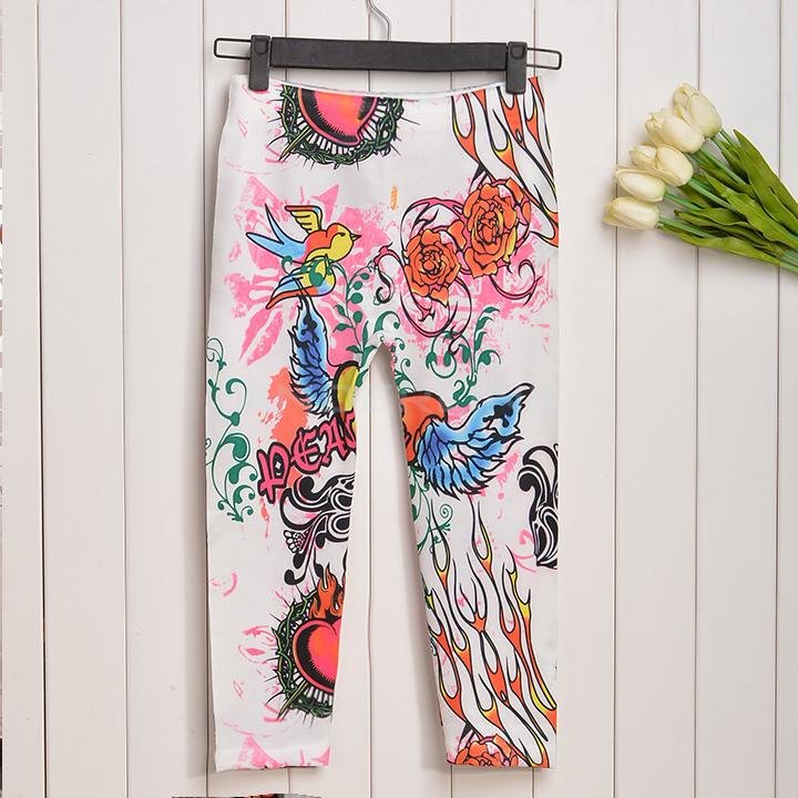 unknown New Women Pattern Print Leggings Stretch Skinny Leggings Tights Pencil Pants Cropped Trousers