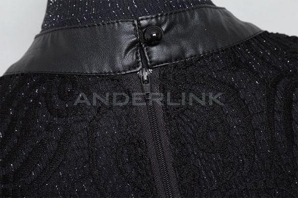 Sexy Women's Baroque Lace Splicing Long Sleeve Blouse Tops Knit Shirt