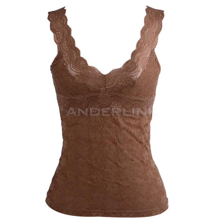 unknown Women's Slim Sexy Lace Hollow-Out Vest Sleeveless Tank Tops Cami Camisole