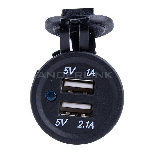 unknown Waterproof USB Charger Adapter Socket 12-24V Outlet Power Jack Marine Motorcycles