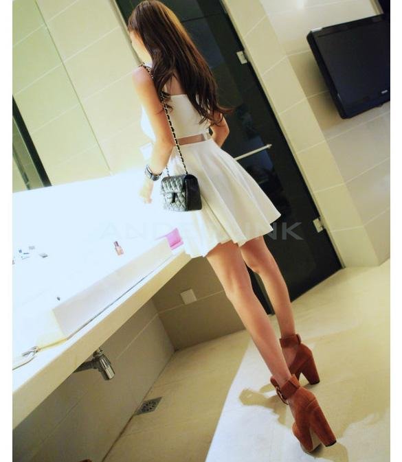 Sexy Women Sleeveless Net Yarn Mini Skirt Dress Night Club Vest Dress
