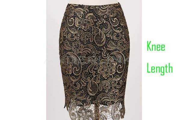 unknown Women's New Fashion OL Style Knee-length Slim Sexy Lace Pencil Skirt For Women Ladies Spring And Summer High Waist Skirts
