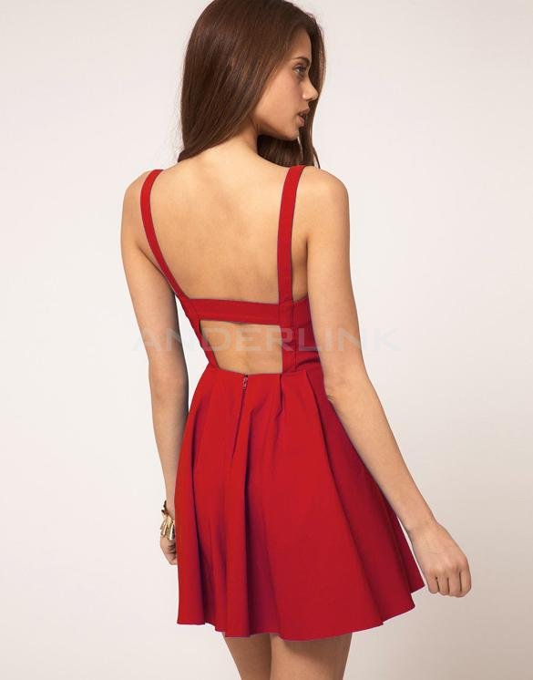 New Women's Summer Fashion Backless Sexy Strap Slim Sleeveless Dress Club Evening Mini Dress