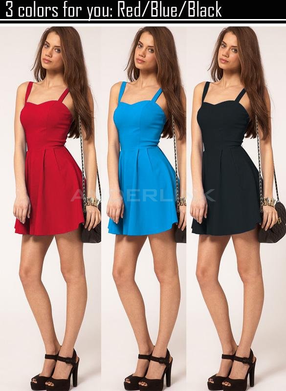 New Women's Summer Fashion Backless Sexy Strap Slim Sleeveless Dress Club Evening Mini Dress