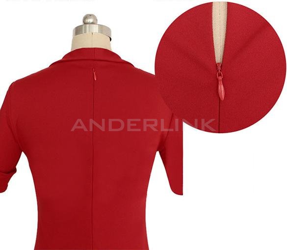 Womens Pinup Square Neck Tunic Wear to Work Party Sheath Bodycon Shift Dress