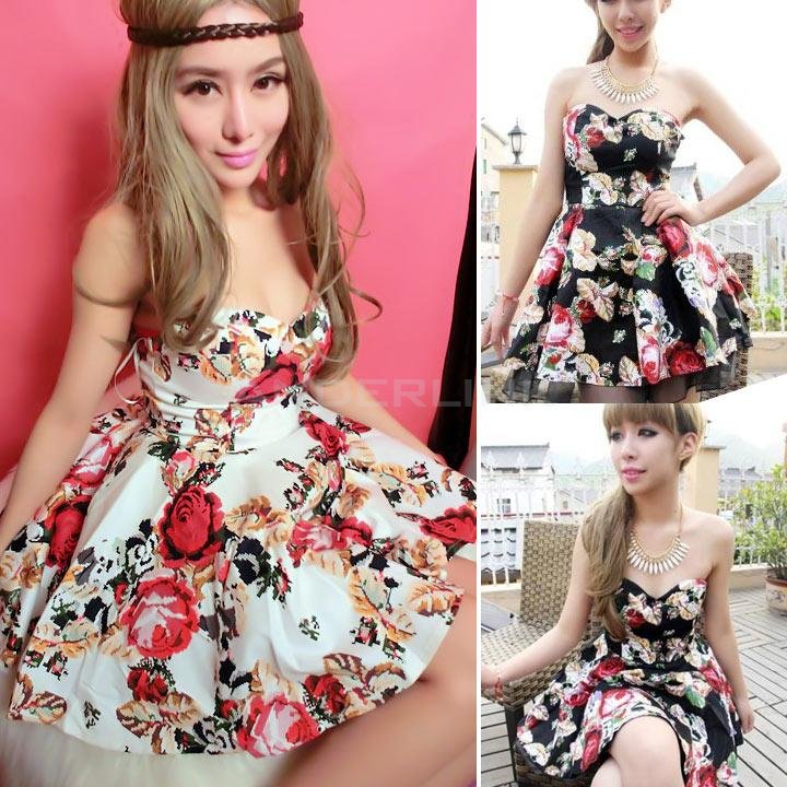 New Women's Summer Sleeveless Slim Retro Flower Print Dress Club Evening Mini Dress