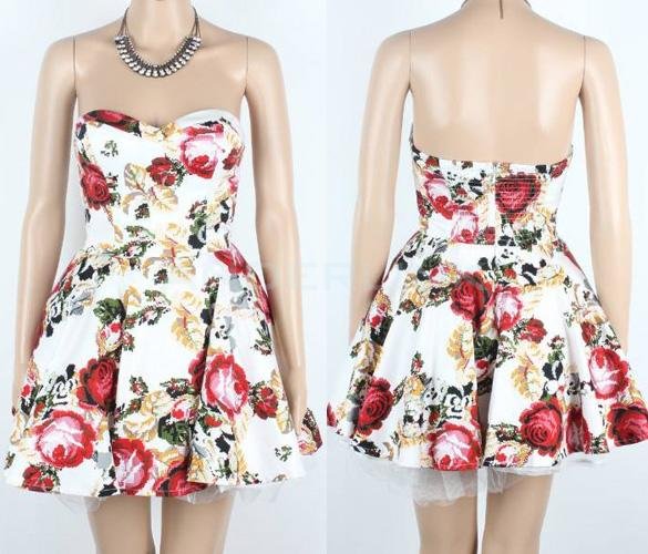New Women's Summer Sleeveless Slim Retro Flower Print Dress Club Evening Mini Dress