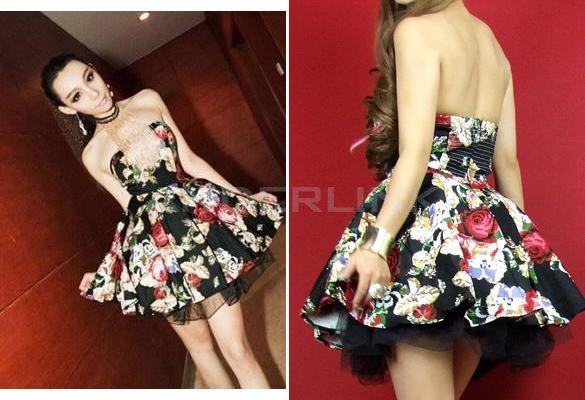 New Women's Summer Sleeveless Slim Retro Flower Print Dress Club Evening Mini Dress