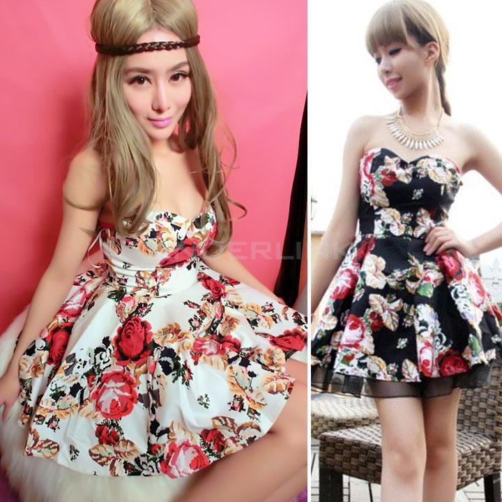 New Women's Summer Sleeveless Slim Retro Flower Print Dress Club Evening Mini Dress
