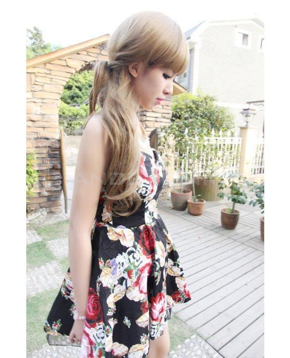 New Women's Summer Sleeveless Slim Retro Flower Print Dress Club Evening Mini Dress