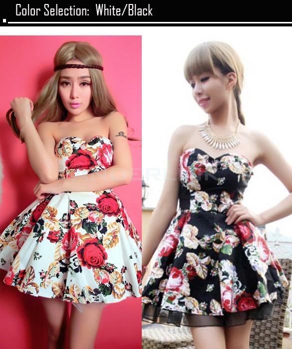 New Women's Summer Sleeveless Slim Retro Flower Print Dress Club Evening Mini Dress